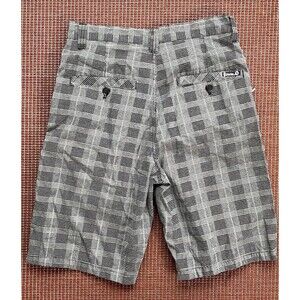 Southpole Shorts Mens 34 Black Gray Plaid Long Bermuda Hip Hop Skater Y2K